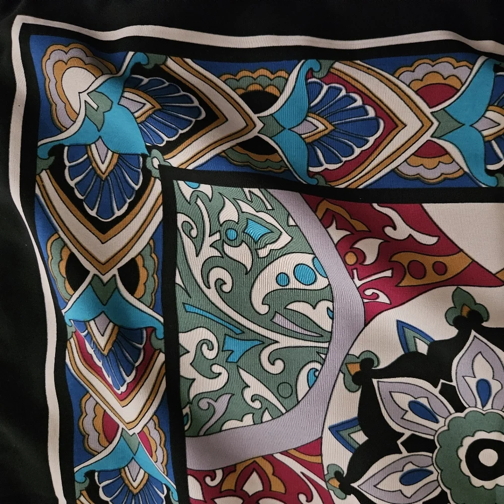 PIRAMIT scarf shawl Large floral multi EUC Italy funky boho artist 35